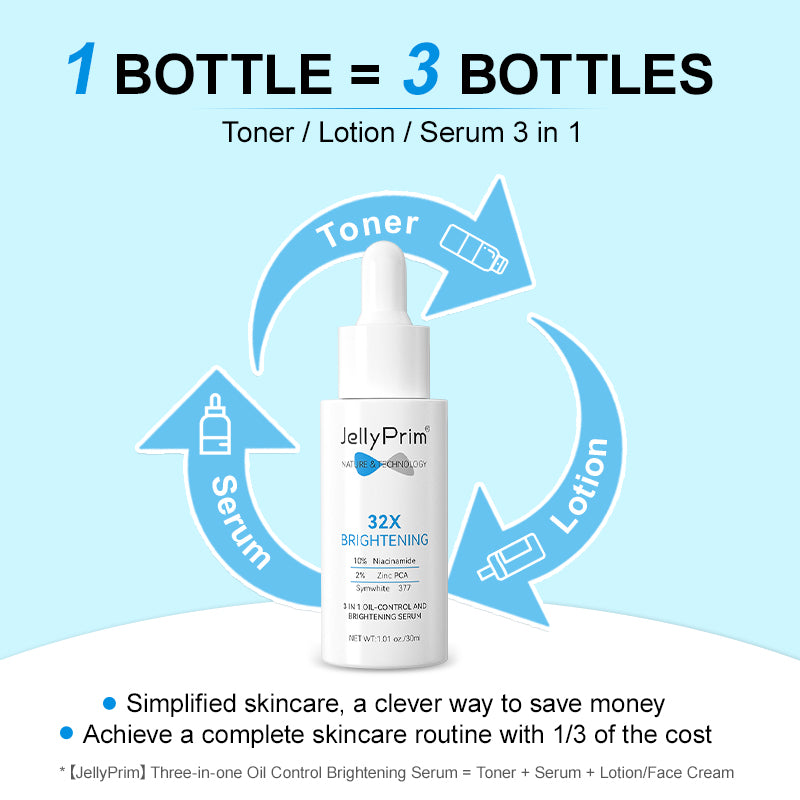 JellyPrim Toner+Lotion+Serum 3 In 1 Oil-Control And Brightening Serum gentle hydrating Skin Care