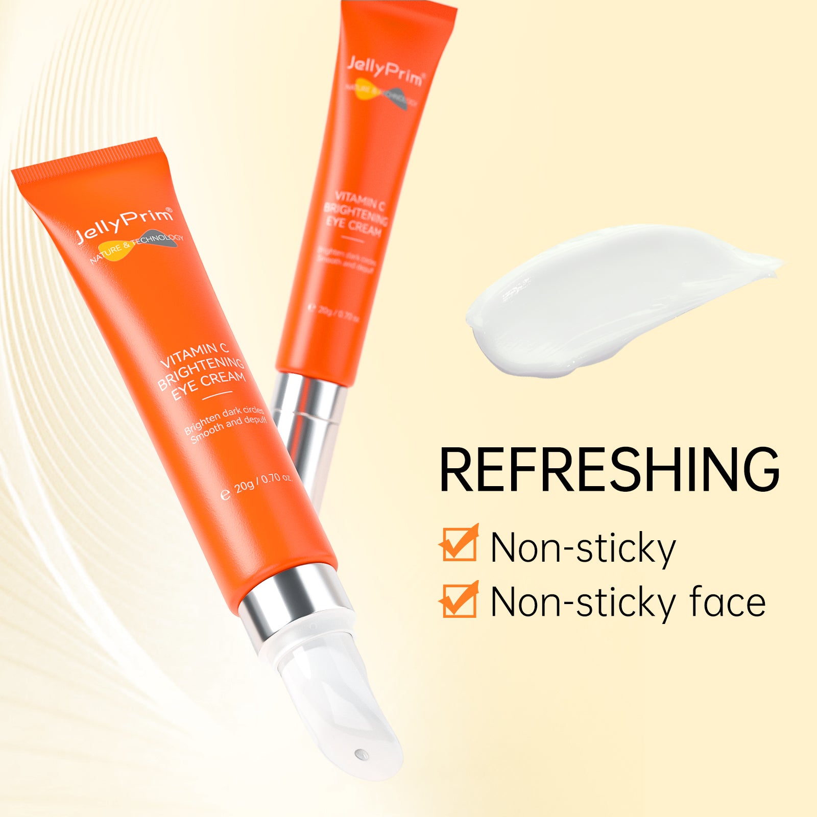 JellyPrim Eye Serum Eye Mask Hyaluronic Acid Vitamin C Cream SkinCare Eye Bags Dark Circles Remover 20g